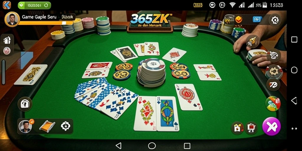 Screenshot 365ZK menampilkan gameplay Gaple yang seru.