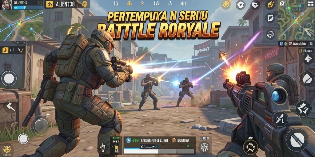 Gameplay seru ALIEN138 dalam aksi Battle Royale.