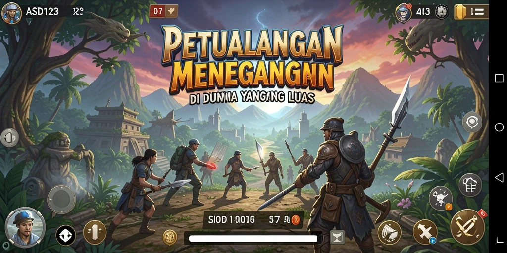 Tampilan menarik dari gameplay petualangan di ASD123.