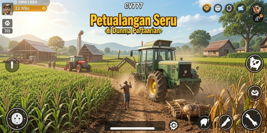 Screenshot CV777 menampilkan gameplay pertanian yang seru dan interaktif.