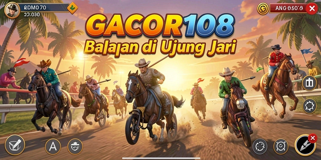 Screenshot dari GACOR108 menunjukkan balapan yang mendebarkan.