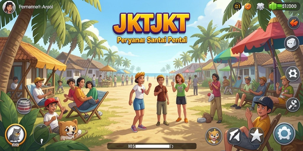 Tangkapan layar gameplay JKTJKT yang penuh warna dan kesenangan.