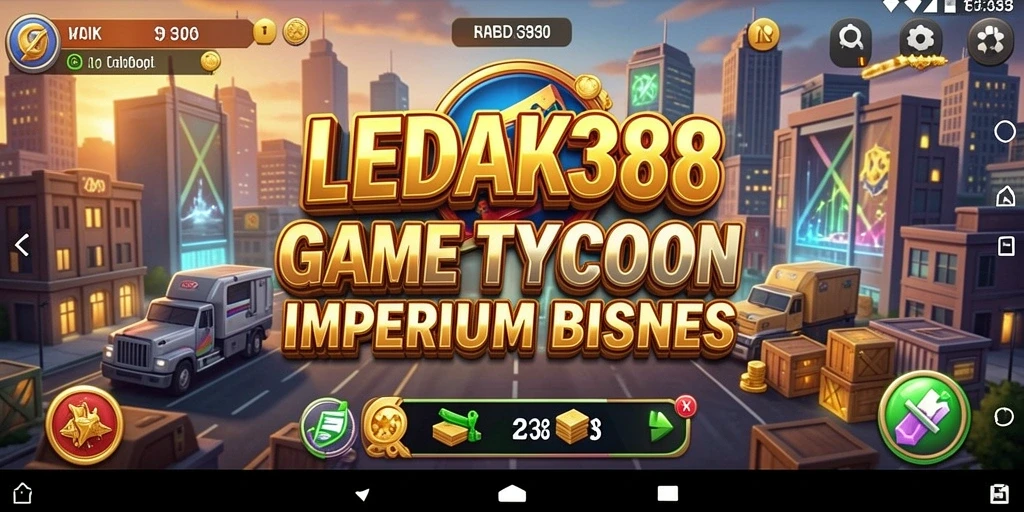 Tampilan gameplay LEDAK388 menunjukkan manajemen bisnis yang seru dan dinamis.