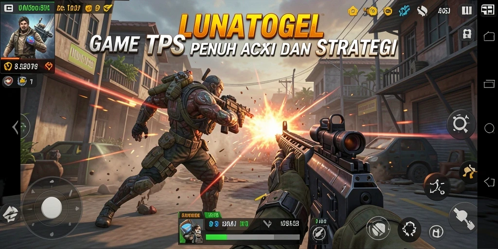 Tangkapan layar gameplay LUNATOGEL menampilkan aksi seru di medan perang.
