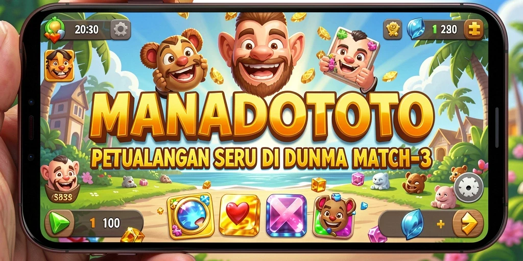 Tampilan gameplay <strong>MANADOTOTO</strong> yang penuh warna dan menarik.