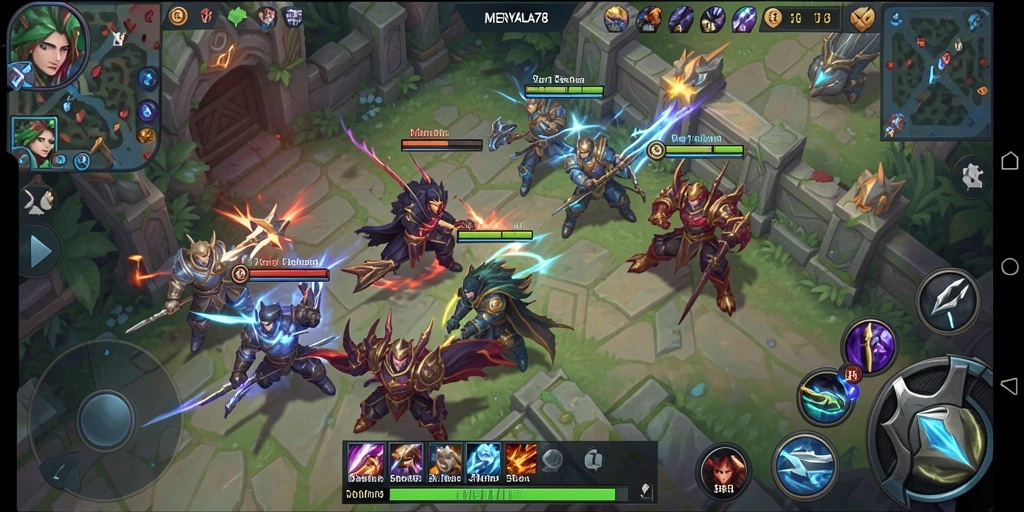 Tangkapan layar MENYALA78 dengan aksi pertempuran seru dalam gameplay MOBA.