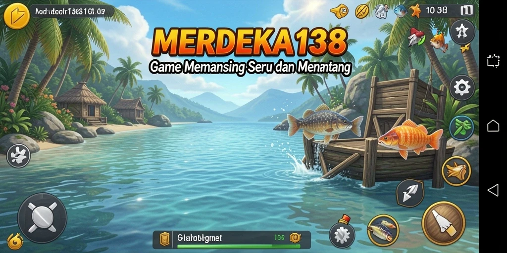 Gameplay seru di MERDEKA138 menampilkan momen menangkap ikan.