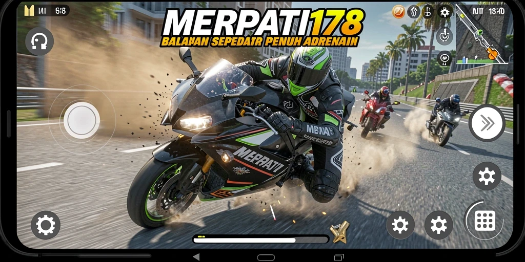 Tampilan gameplay MERPATI178 dengan aksi balapan yang mendebarkan.