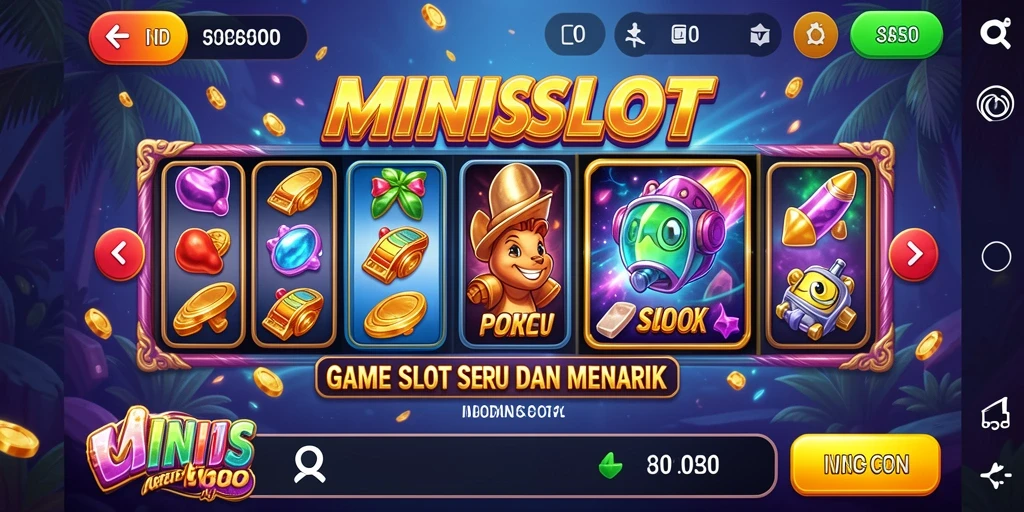 Tampilan gameplay seru di MINISLOT dengan berbagai mesin slot.