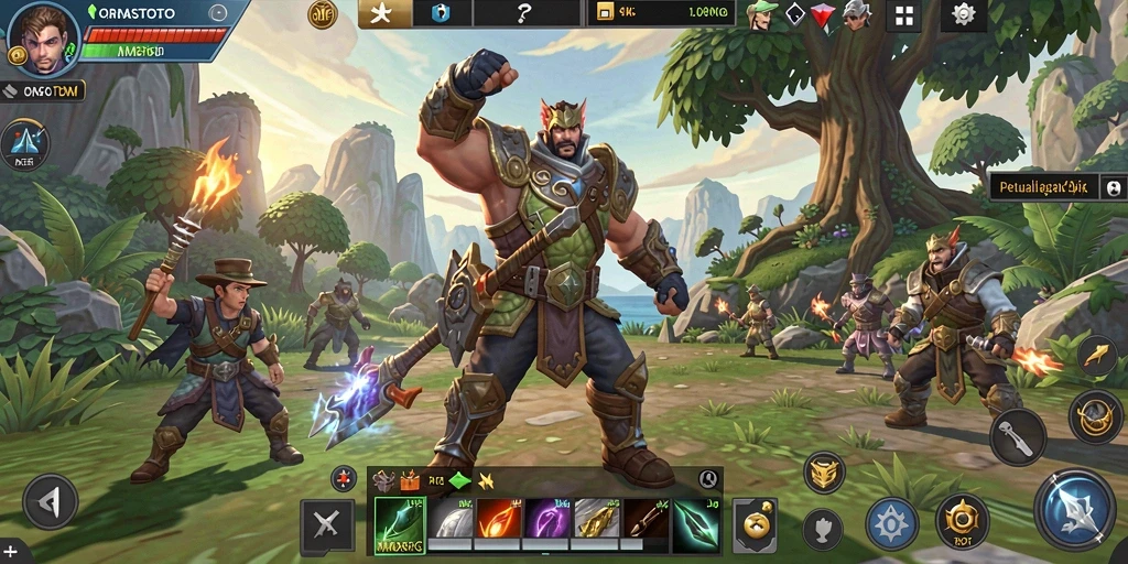 Screenshot gameplay <strong>ORMASTOTO</strong> menampilkan pertempuran epik dalam dunia MMORPG.
