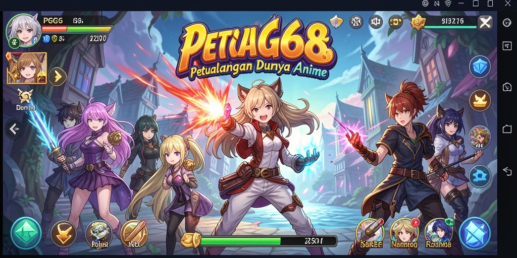 Screenshot PGG68 menampilkan karakter Anime dalam pertarungan seru.