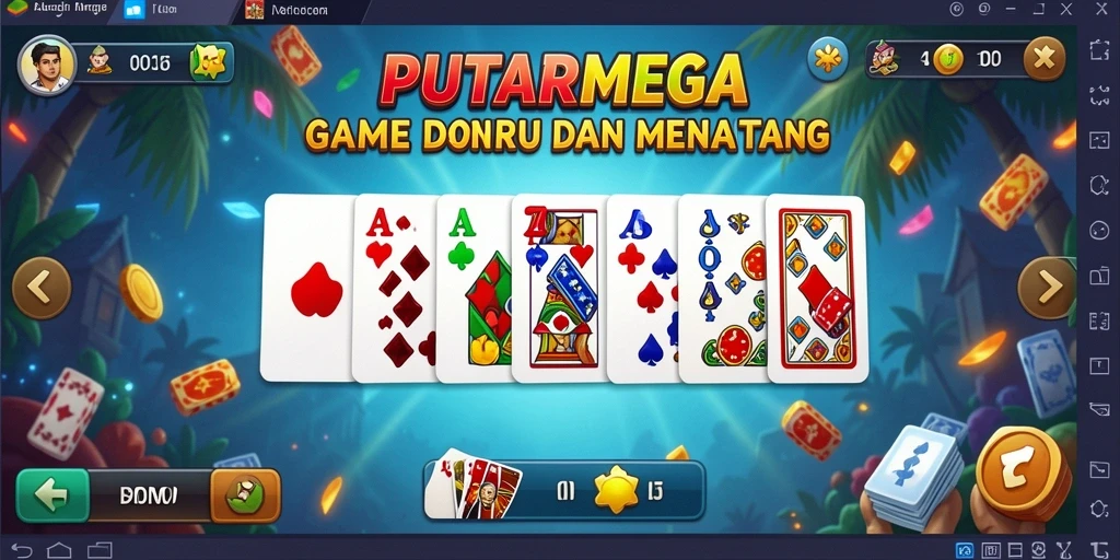 Screenshot menunjukkan gameplay seru PUTARMEGA di Domino.