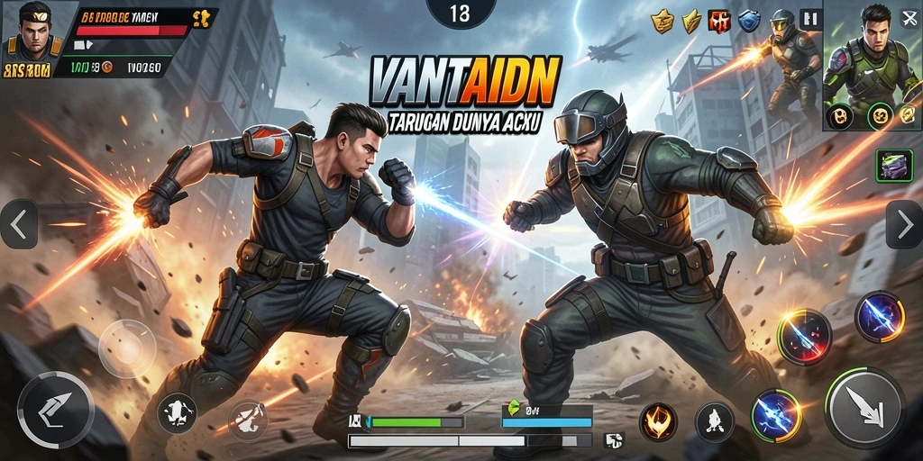 Tampilan gameplay VANTAIDN yang menegangkan dan penuh aksi.